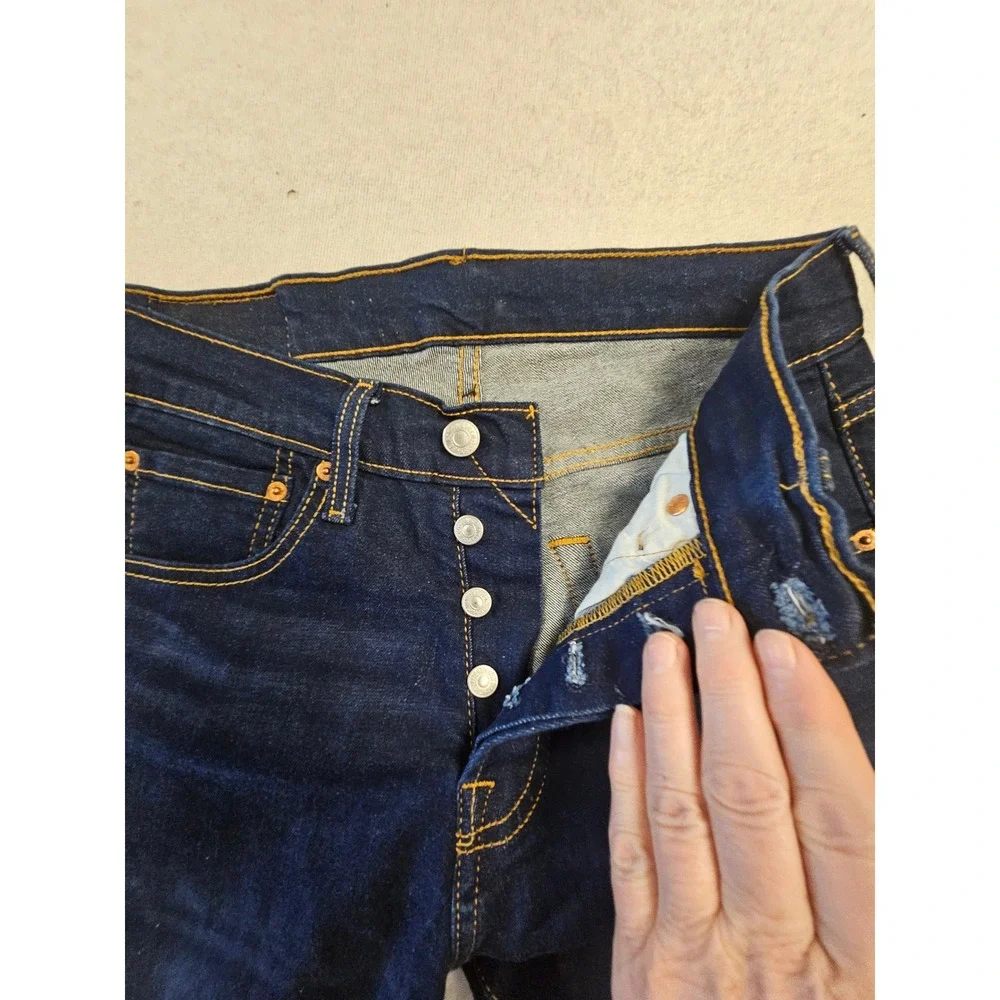 Levis 501 Original Fit Jeans Dark Wash Indigo Button Fly‎ 00501-3149 W28 L32